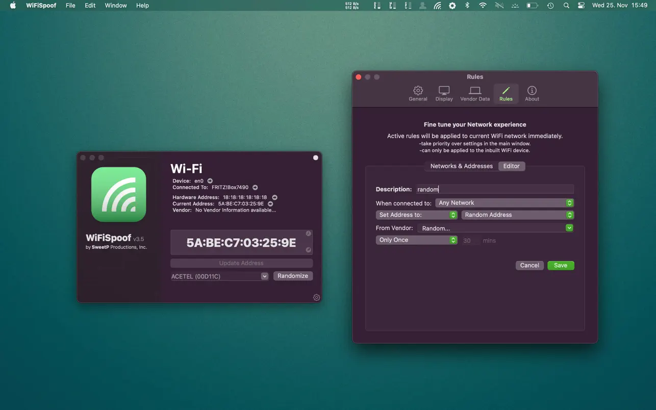 WiFiSpoof for Mac(MAC地址修改工具)3.8.4.1中文版