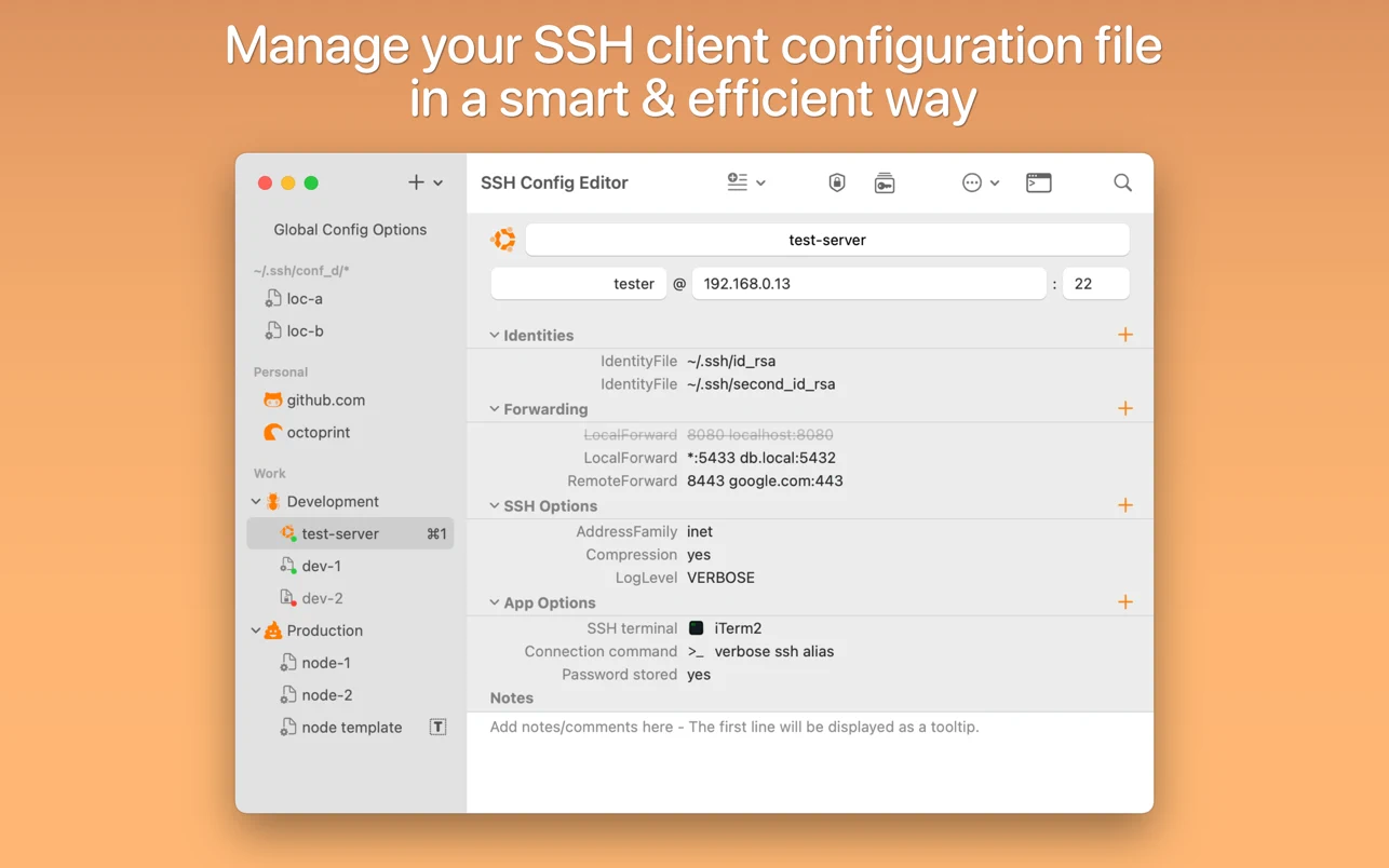 SSH Config Editor Pro for Mac(SSH配置文件管理器)v2.6直装版