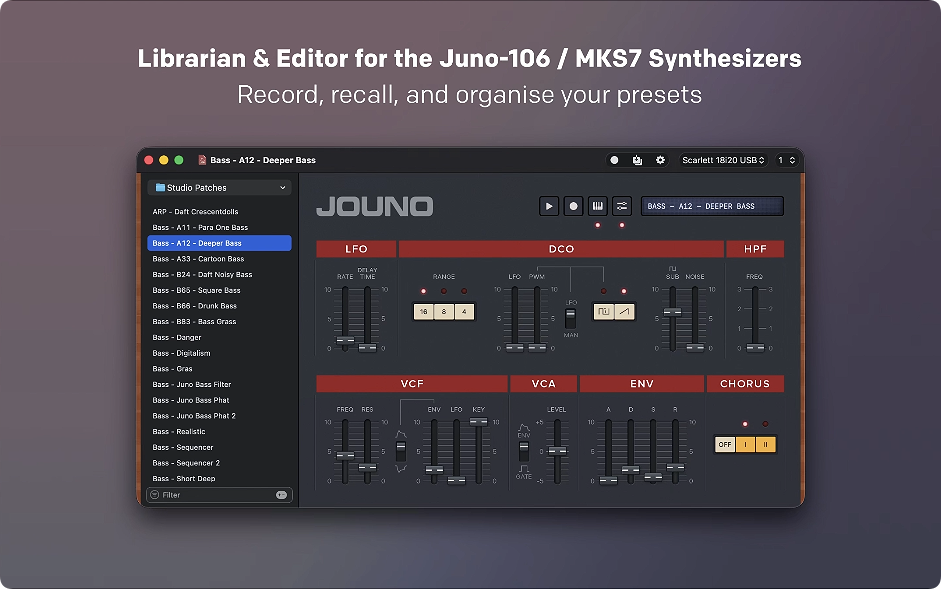 Jouno for Mac v2.8.4 MIDI预设管理编辑器 破解版下载 Jouno for Mac v2.8.4 MIDI预设管理编辑器 破解版下载