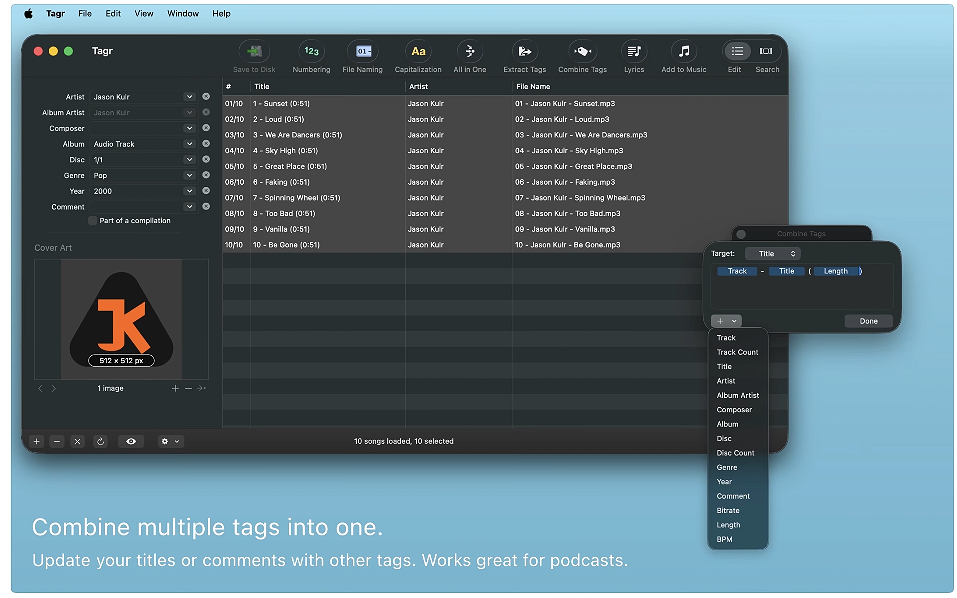 1779673500-26655a137ccb628.png Tagr for Mac v5.14.1 音乐标签编辑器 破解版下载