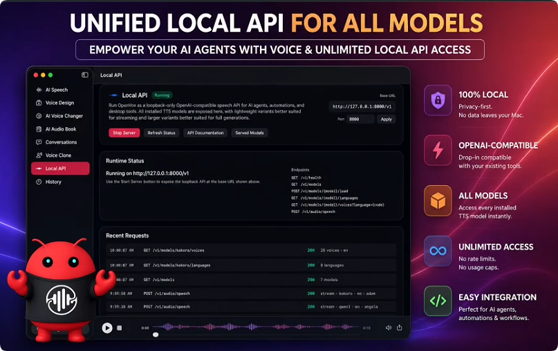 1779946323-dd5f44e6ee49111.png OpenVox – Local Voice AI for mac(本地离线语音AI工具)v1.6.4中文破解版下载