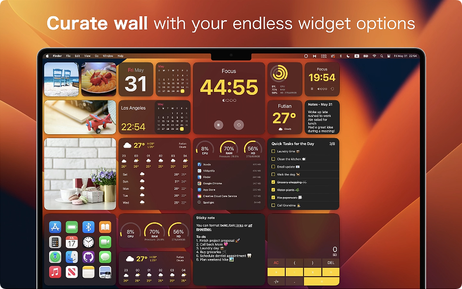 1781488579-00f1a98733e1bfc.png Widgetify for mac v4.27 使用桌面小组件 效率助手 中文破解版下载