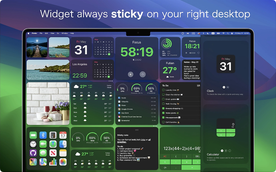 1781488581-d1a449db85f07dd.png Widgetify for mac v4.27 使用桌面小组件 效率助手 中文破解版下载