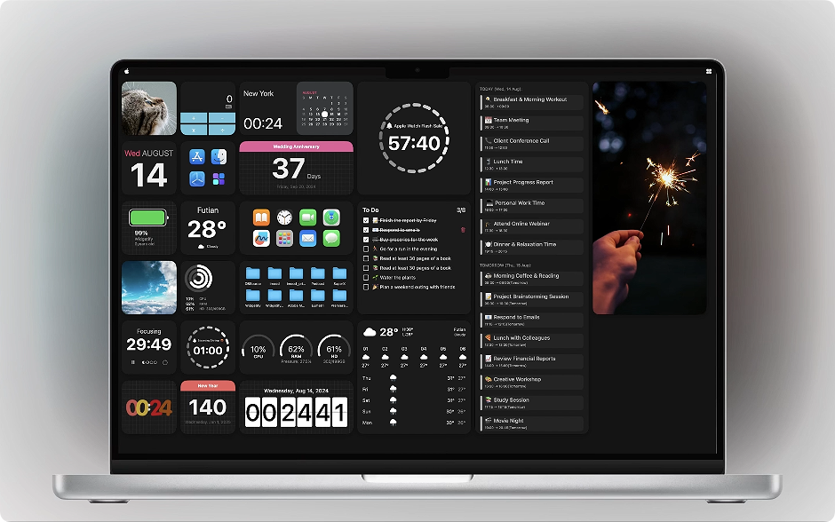 1781488587-60d4385e94e6601.png Widgetify for mac v4.27 使用桌面小组件 效率助手 中文破解版下载